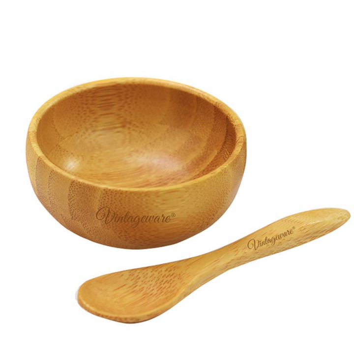 wooden bowl and spoon set