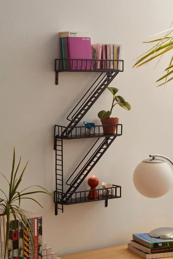 Wall Shelf Rack – Vintageware® 3-Tier Iron Fire Escape Shelves for Stylish & Functional Storage