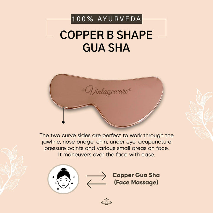 Copper Gua Sha Face Massage Tool (B-Shape) - Vintageware