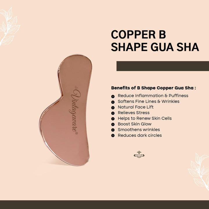 Copper Gua Sha Face Massage Tool (B-Shape) - Vintageware