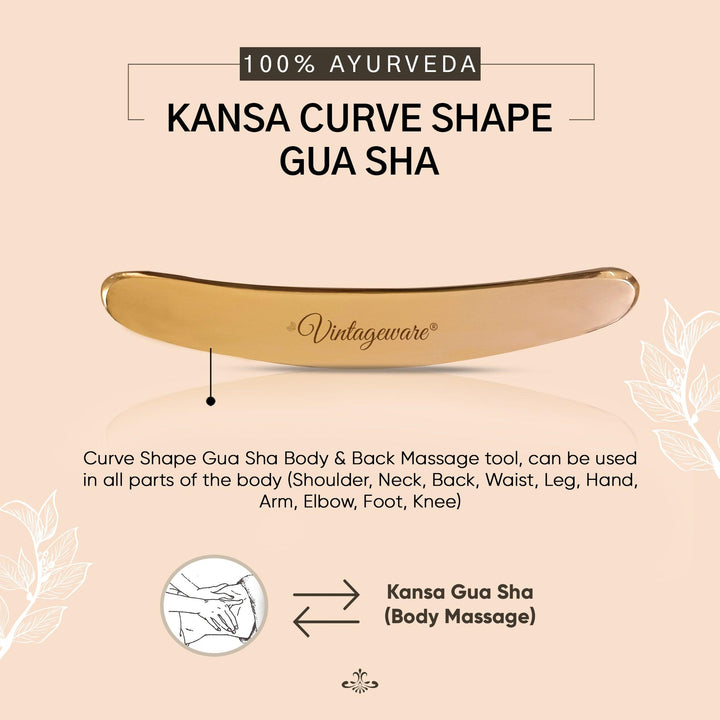 Kansa Gua Sha Massage Tool (Curve Shape) - Vintageware