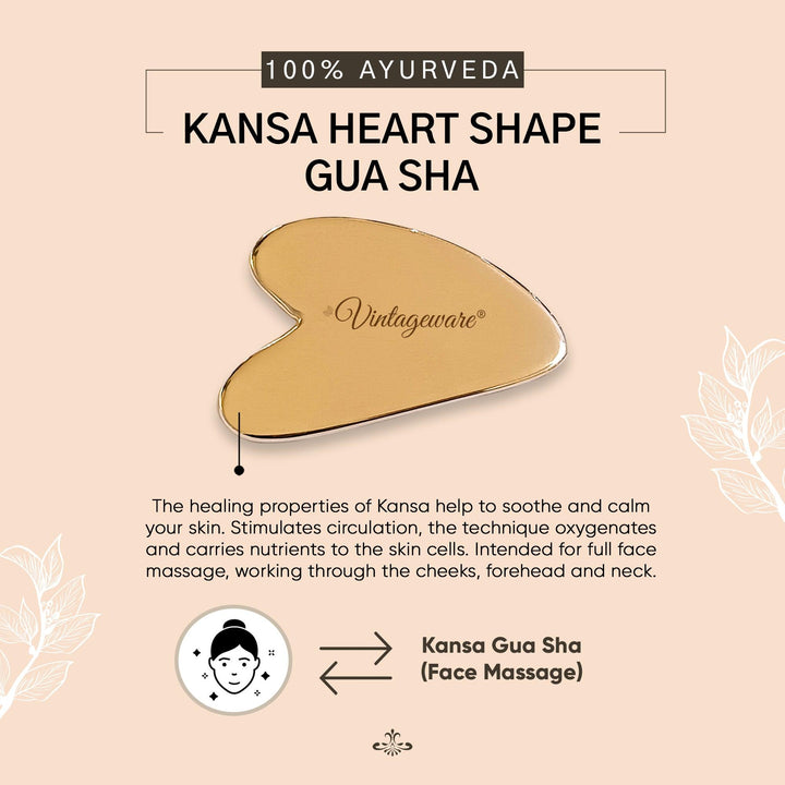 Kansa Gua Sha Massage Tool (Heart Shape) - Vintageware