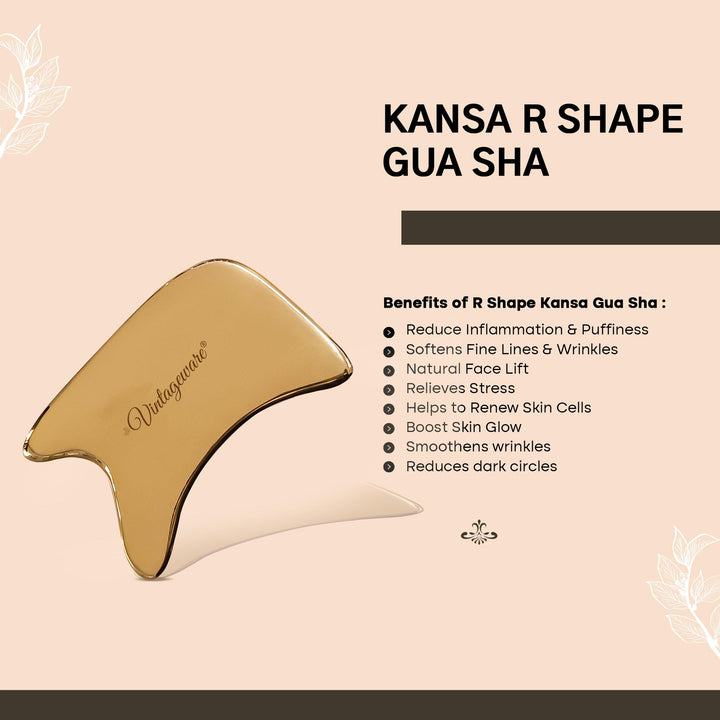 Kansa Gua Sha Massage Tool Board (R Shape) - Vintageware