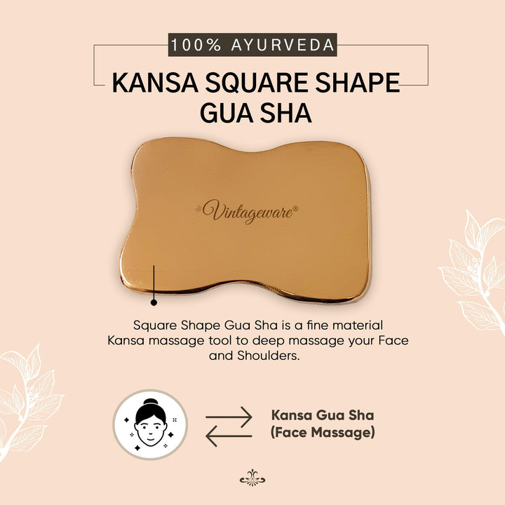 Kansa Gua Sha Massage Tool (Badge Shape) - Vintageware