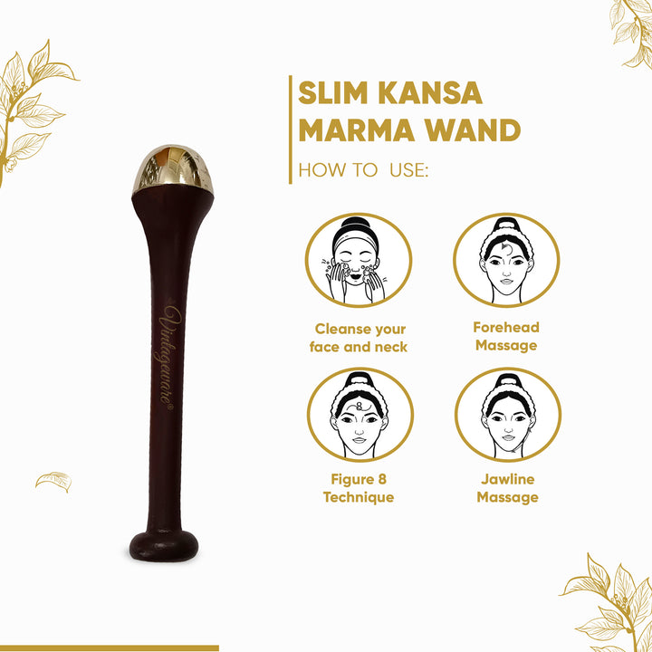 Kansa Wand Pencil Massager For Acupressure (Dark Brown) - Vintageware