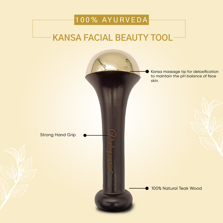 Kansa Wand Face Massager (Dark Brown, Small) - Vintageware