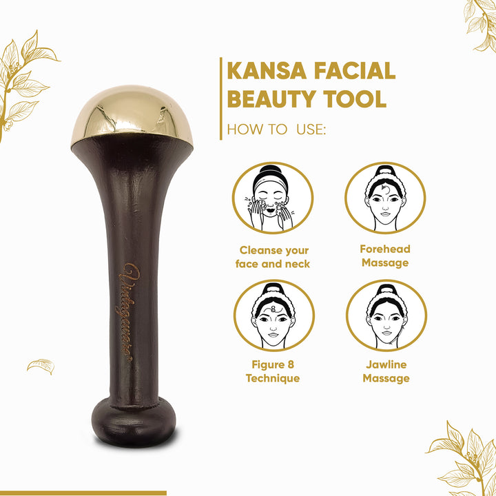 Kansa Wand Face Massager (Dark Brown, Small) - Vintageware