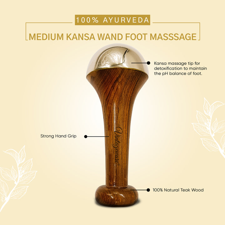 Kansa Wand Foot Massager (Natural Brown, Medium) - Vintageware