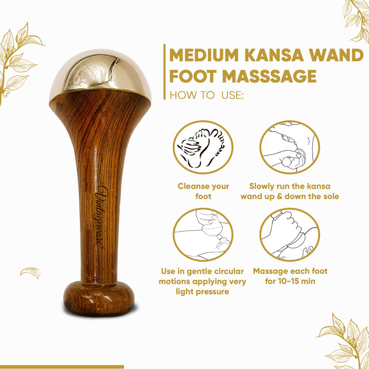 Kansa Wand Foot Massager (Natural Brown, Medium) - Vintageware