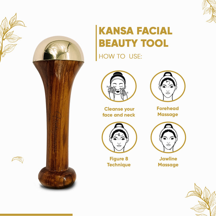 Kansa Wand Face Massager (Natural Brown, Small) - Vintageware