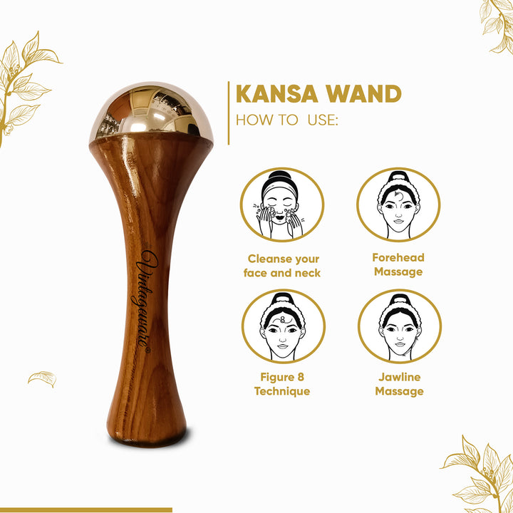 Kansa Wand Face Massager (Flat Base) - Vintageware