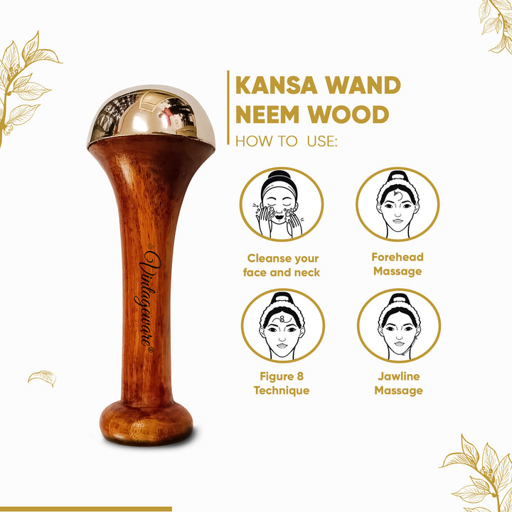 Anti Bacterial Neem Wood Kansa Wand Small - Vintageware