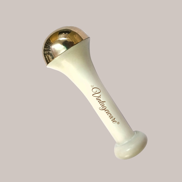 Kansa Wand Face Massager (White, Small) - Vintageware