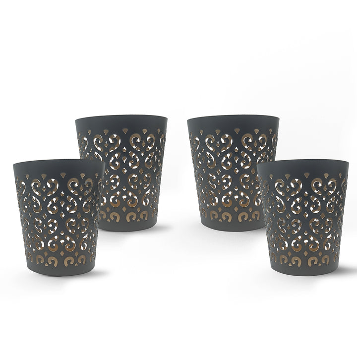 Metal Tealight Candle Holders (Set of 4, Black) - Vintageware