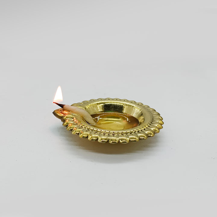 Brass Deepak Diya For Puja & Arti - Vintageware