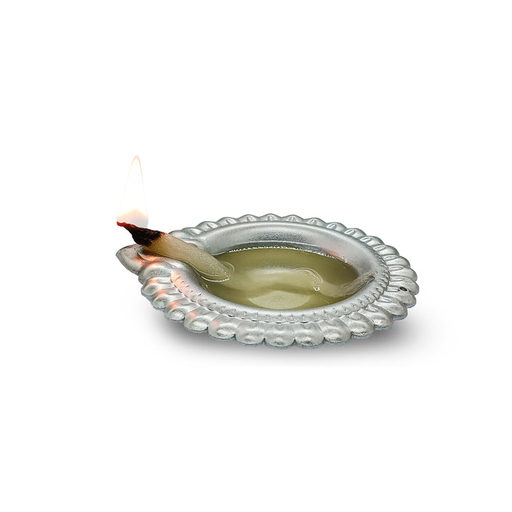 Iron Deepak Diya For Puja & Arti - Vintageware