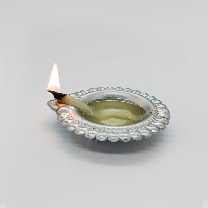 Iron Deepak Diya For Puja & Arti - Vintageware