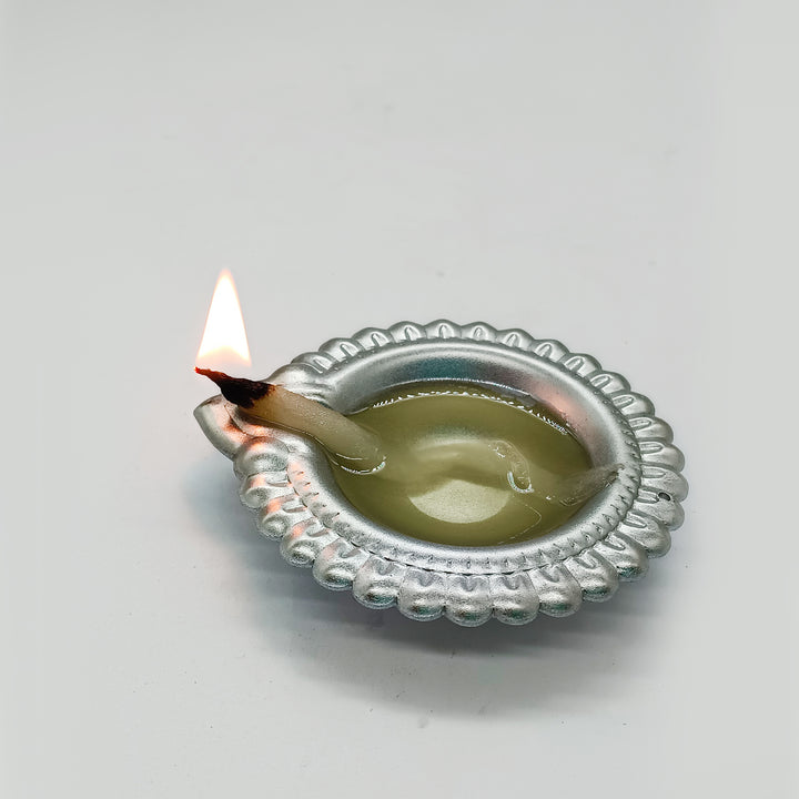 Iron Deepak Diya For Puja & Arti - Vintageware