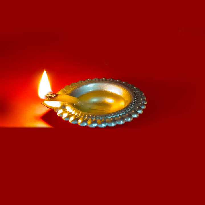 Iron Deepak Diya For Puja & Arti - Vintageware