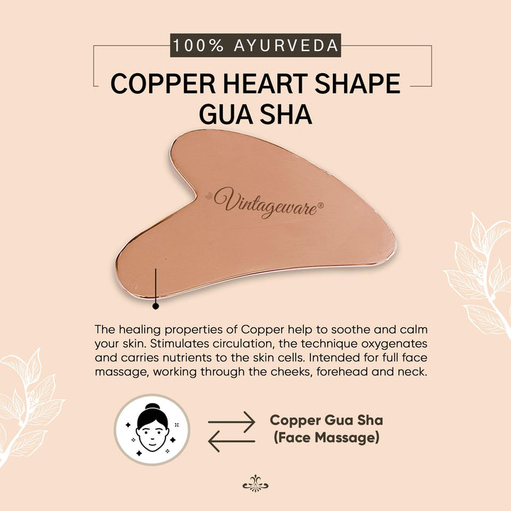 copper heart shape gua sha 